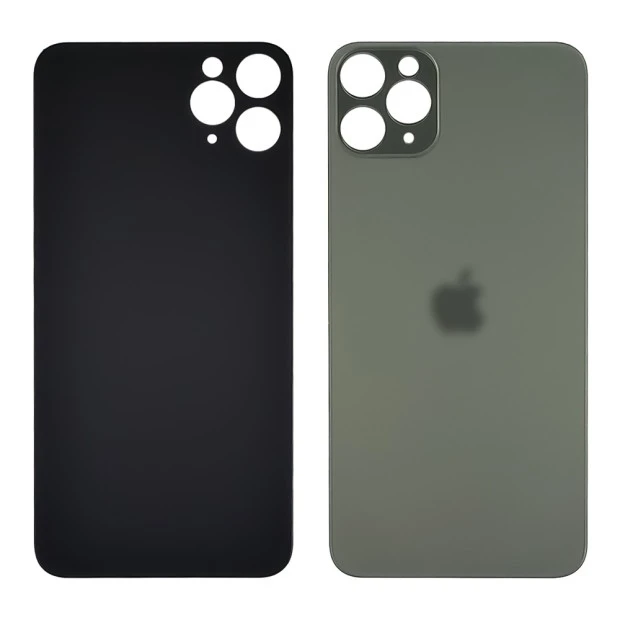 Заднее стекло корпуса для Apple iPhone 11 Pro Midnight Green (тёмно-зелёное) (Big hole)