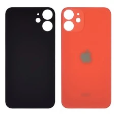 Заднее стекло корпуса для Apple iPhone 12 Mini Red (красное) (Big hole)