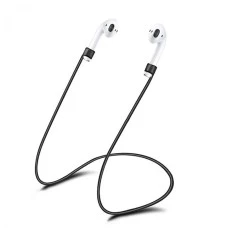 Силиконовый шнурок для Apple Airpods 55cm (Чёрный)