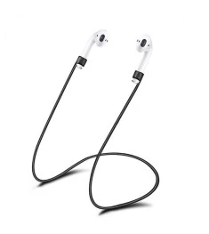 Силиконовый шнурок для Apple Airpods 55cm (Чёрный)
