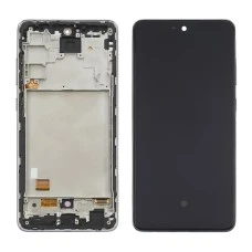 Дисплей для Samsung A725 Galaxy A72 (2021) с чёрным тачскрином и серебристой корпусной рамкой OLED