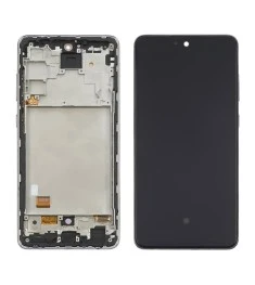Дисплей для Samsung A725 Galaxy A72 (2021) с чёрным тачскрином и серебристой кор..