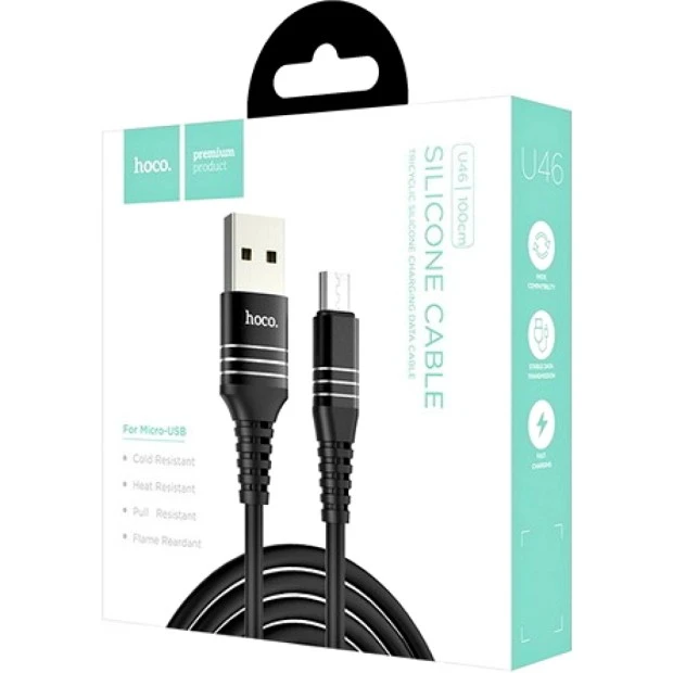 USB-кабель Hoco U46 Tricyclic (MicroUSB) (Чёрный)