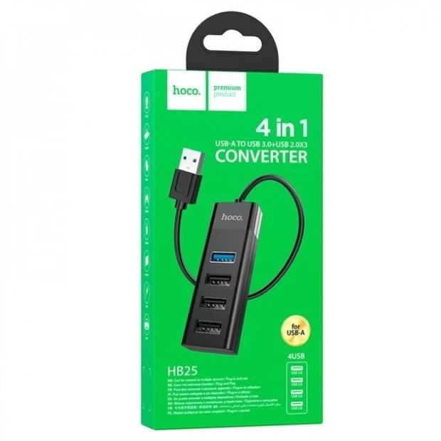 Переходник USB HUB Hoco HB25 Easy mix  (1USB 3.0, 3USB 2.0)