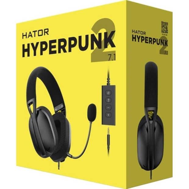 Проводные накладные наушники-гарнитура Hator Hyperpunk 2 7.1 (HTA-845) (Чёрный)