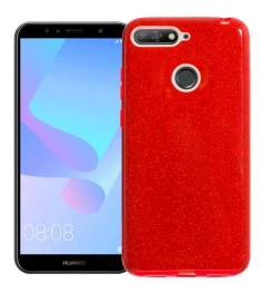 Силикон Glitter Huawei Y6 (2018) / Y6 Prime 2018 / Honor 7a Pro (Красный)
