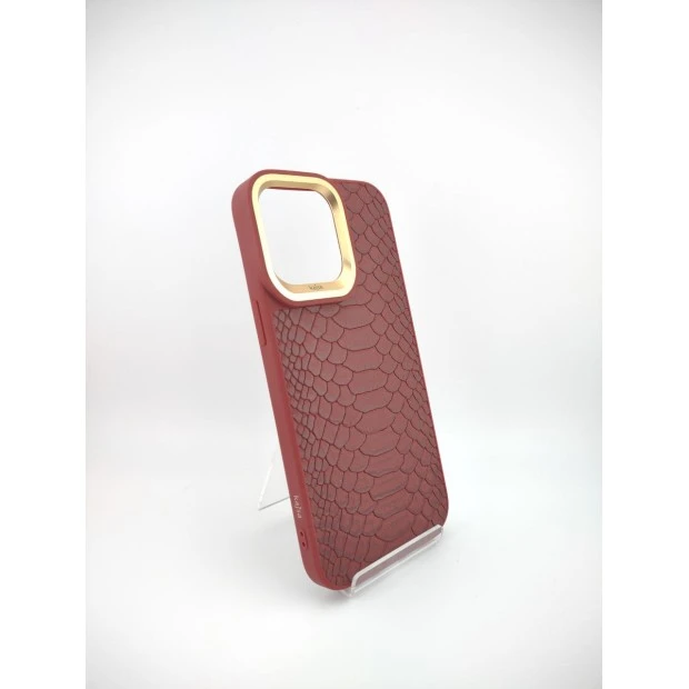 Чехол Kajsa Snake Pattern iPhone 14 Pro Max (Burgundy)