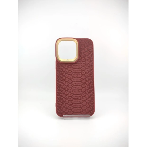 Чехол Kajsa Snake Pattern iPhone 14 Pro Max (Burgundy)