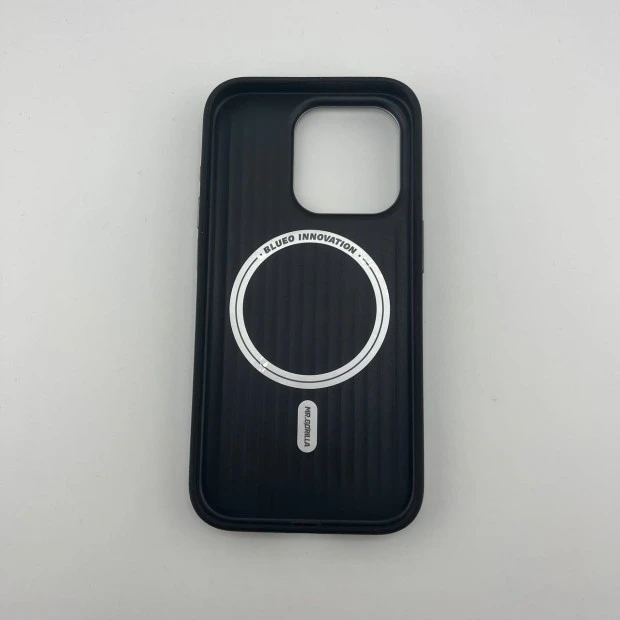 Накладка Blueo Premium Leather MagSafe для Apple iPhone 15 Pro (Чорний)