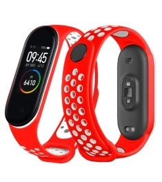 Ремешок Sport Xiaomi Mi Band 3 / Mi Band 4 (Красно-белый)