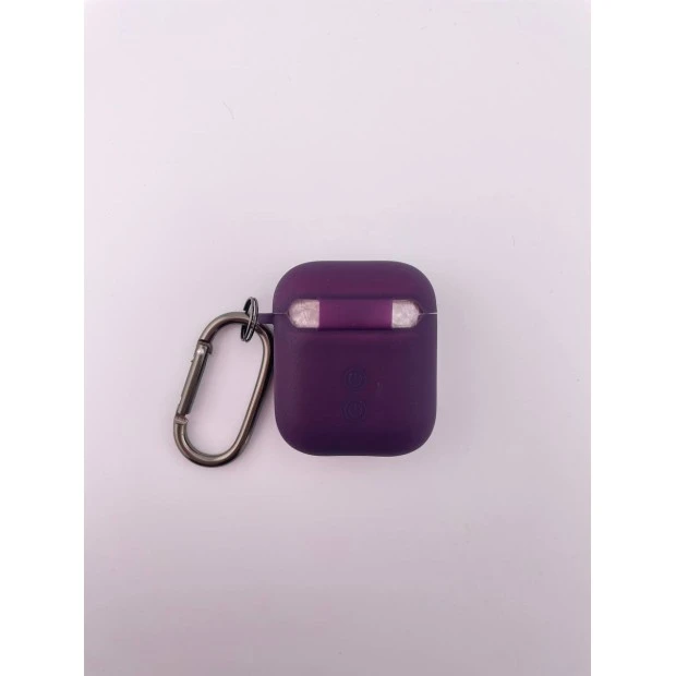 Чохол для навушників Full Silicone Case with Microfiber Apple AirPods (72) Баклажанний