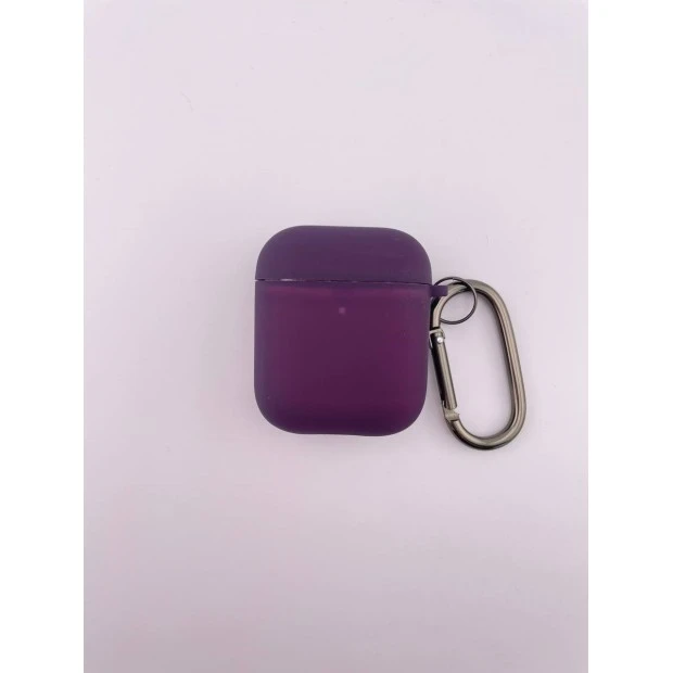 Чохол для навушників Full Silicone Case with Microfiber Apple AirPods (72) Баклажанний