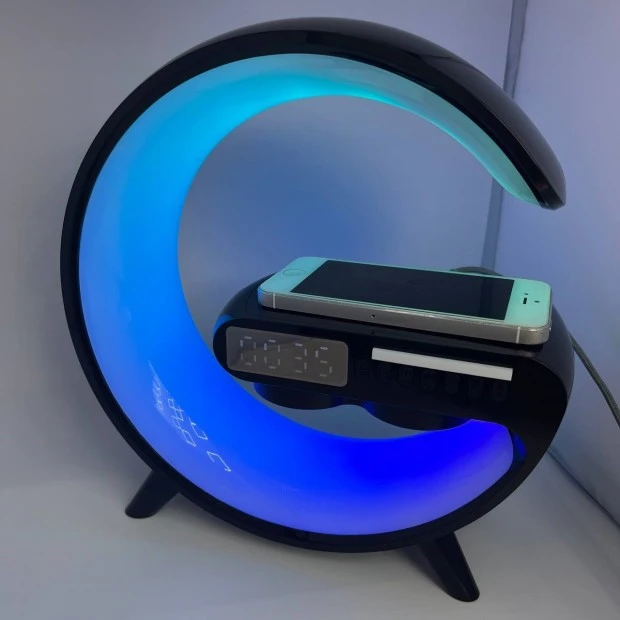 Настільна лампа-нічник з Bluetooth-колонкою та бездротовою зарядкою G11 (Чорний)