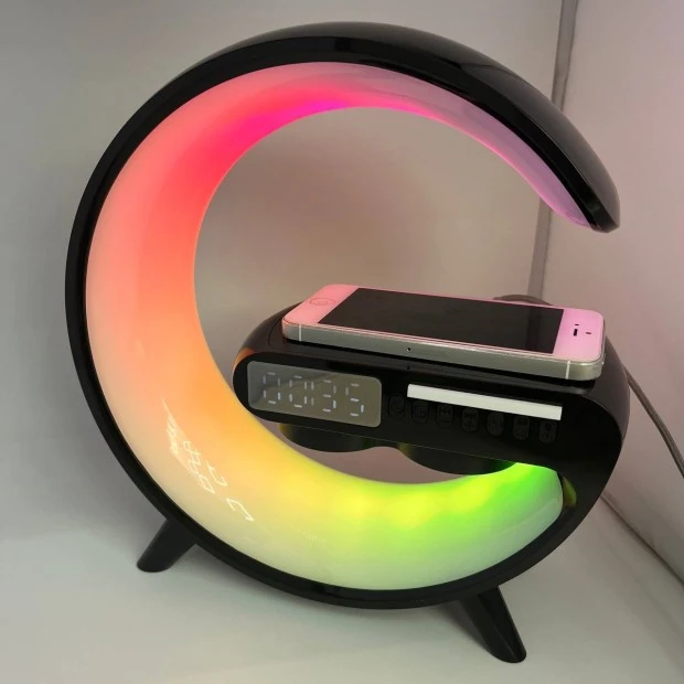 Настільна лампа-нічник з Bluetooth-колонкою та бездротовою зарядкою G11 (Чорний)
