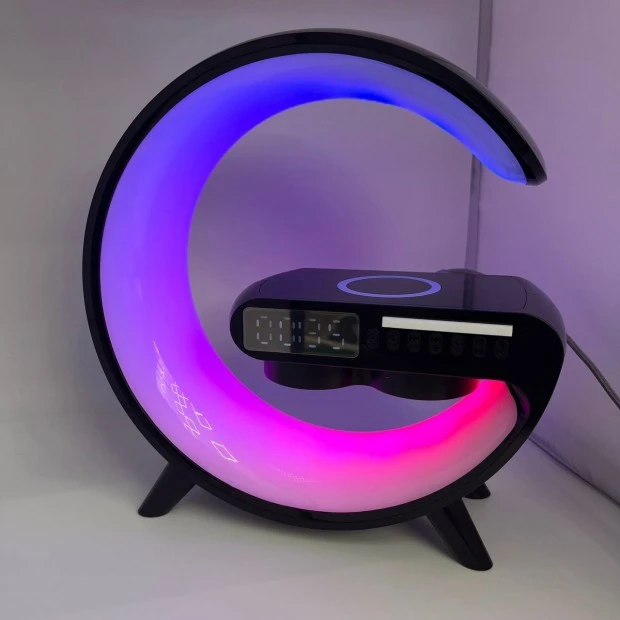 Настільна лампа-нічник з Bluetooth-колонкою та бездротовою зарядкою G11 (Чорний)