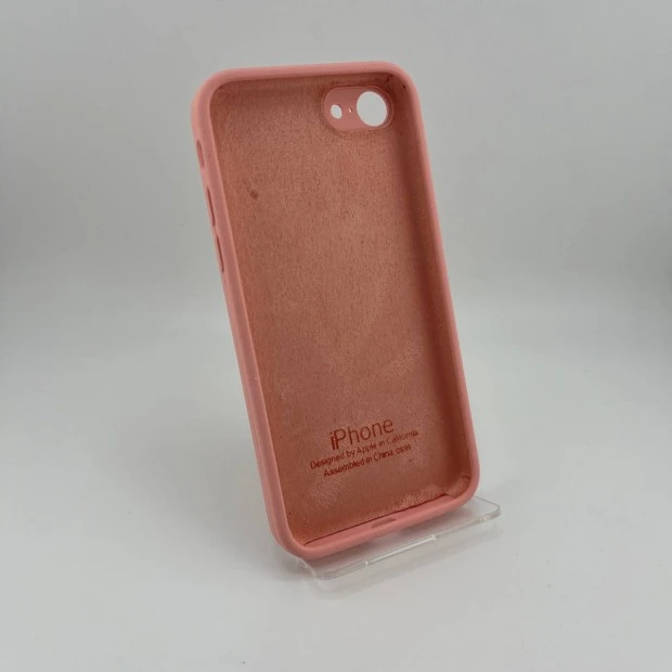 Силіконовий чохол Original Square RoundCam для Apple iPhone 7  /  8  /  SE (2020), кольору рожевої цукерки.
