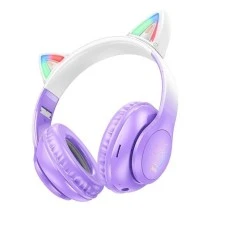 Беспроводные накладные наушники-гарнитура Hoco W42 Cat Ear (Фиолетовый)
