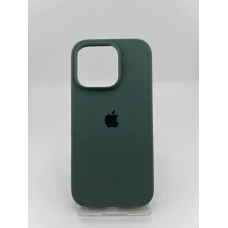 Силіконовий оригінальний круглий чохол для Apple iPhone 16 Pro (55) темно-зелений
