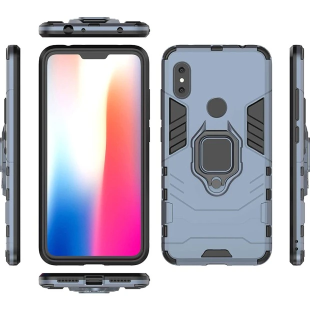 Бронь-чехол Ring Armor Case Xiaomi Redmi Note 6 / Note 6 Pro (Пыльная бирюза)