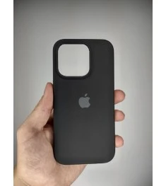 Силіконовий оригінальний круглий чохол для Apple iPhone 15 Pro (07) чорний