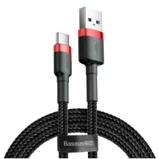 USB-кабель Baseus Cafule Спеціальна Едіція 2A (3м) (Type-C) (Чорний / Червоний) CATKLF-U91