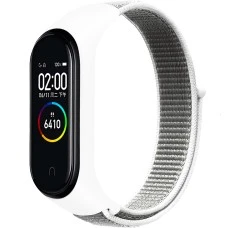 Ремешок Nylon Design Xiaomi Mi Band 3 / 4 (Белый)