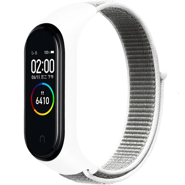 Ремешок Nylon Design Xiaomi Mi Band 3 / 4 (Белый)