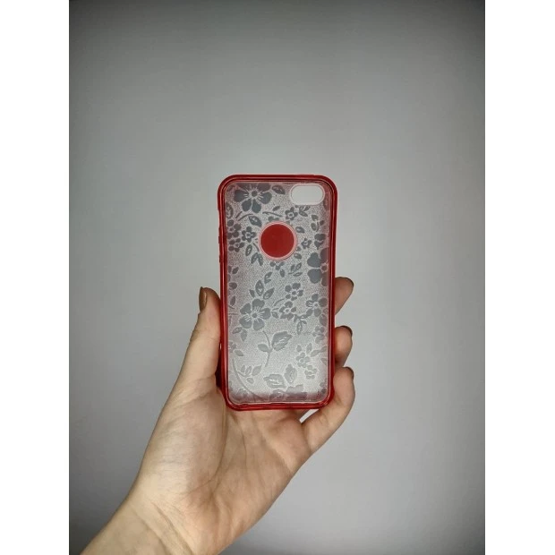 Силіконовий чохол Glitter для Apple iPhone 5  /  5s  /  SE (Червоні квіти)