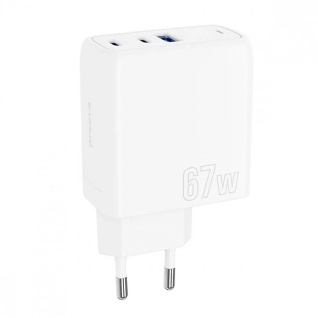 СЗУ-адаптер Proove Shot GaN 67W (2Type-C / 1USB ) (Белый)