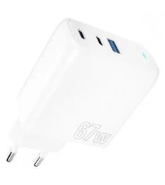 СЗУ-адаптер Proove Shot GaN 67W (2Type-C / 1USB ) (Белый)