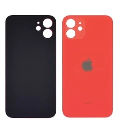 Заднее стекло корпуса для Apple iPhone 12 Red (красное) (Big hole)