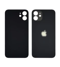 Заднее стекло корпуса для Apple iPhone 12 Black (чёрное) (Big hole)