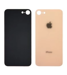 Заднее стекло корпуса для Apple iPhone 8 Gold (золотистое) (Big hole)