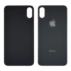 Заднее стекло корпуса для Apple iPhone XS Space Gray (серое) (Big hole)