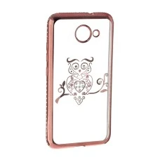 Силикон Kingxbar Diamond Huawei Y7 2017 (Сова, Розовый)