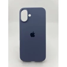 Силіконовий оригінальний чохол для Apple iPhone 16 Plus (42), тіньовий синій.