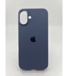 Силіконовий оригінальний чохол для Apple iPhone 16 Plus (42), тіньовий синій.