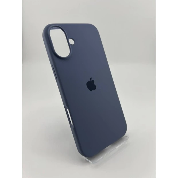Силіконовий оригінальний чохол для Apple iPhone 16 Plus (42), тіньовий синій.