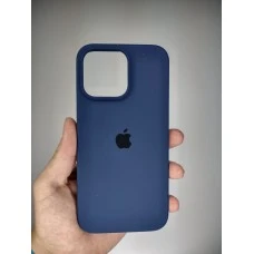 Силіконовий оригінальний чохол Apple iPhone 15 Pro Max (32) Темно-синій.