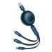 USB-кабель Baseus Bright Mirror 2 66W (1.1м) (MicroUSB+Lightning+Type-C) (синій) CAMJ010103