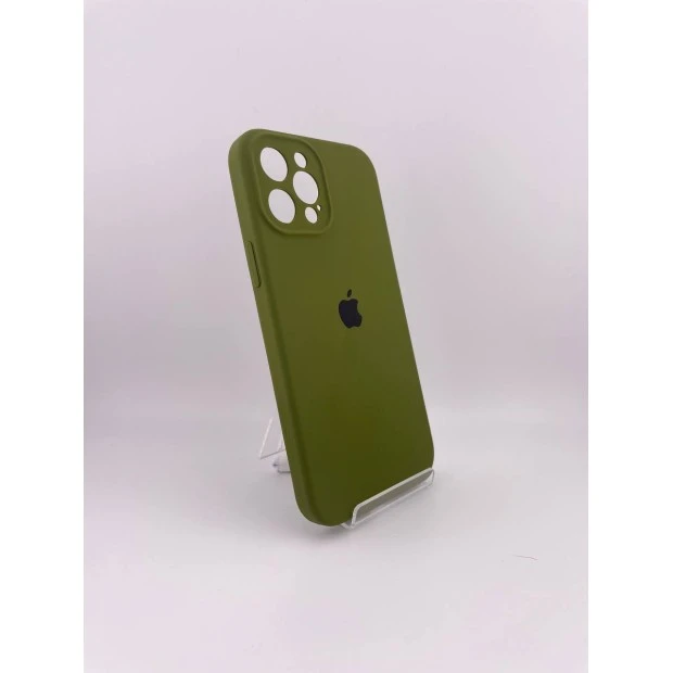 Силіконовий оригінальний чохол RoundCam для Apple iPhone 12 Pro Max (46) в глибокому зеленому кольорі.