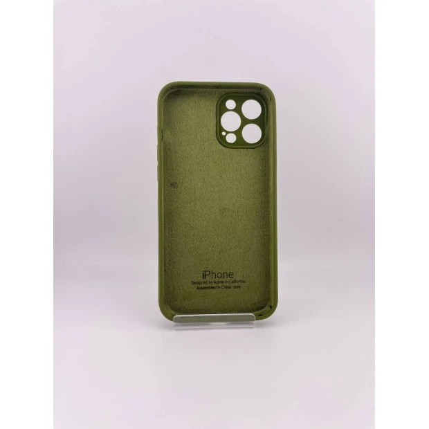 Силіконовий оригінальний чохол RoundCam для Apple iPhone 12 Pro Max (46) в глибокому зеленому кольорі.
