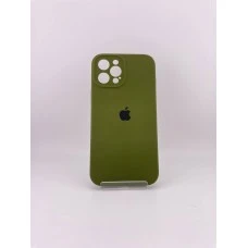 Силіконовий оригінальний чохол RoundCam для Apple iPhone 12 Pro Max (46) в глибокому зеленому кольорі.
