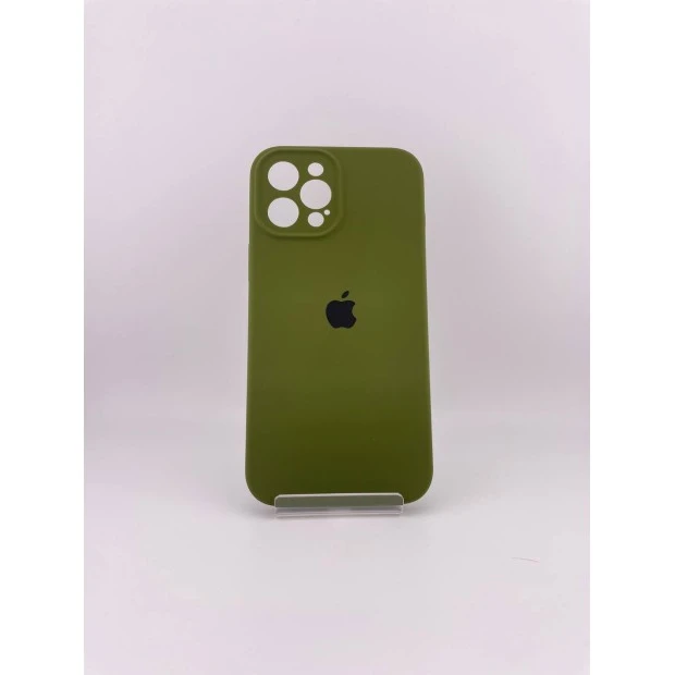 Силіконовий оригінальний чохол RoundCam для Apple iPhone 12 Pro Max (46) в глибокому зеленому кольорі.