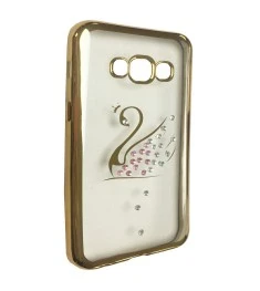 Силикон Kingxbar Diamond Huawei Y3 2017 (Лебедь, Золотой)