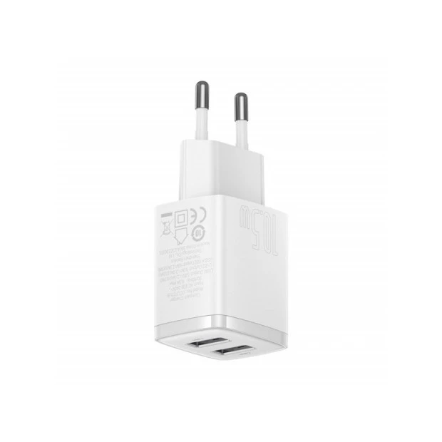 СЗУ-адаптер Baseus Compact 10.5W 2A (2USB) (Белый) CCXJ010202