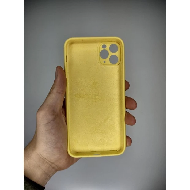 Силіконовий чохол Original RoundCam для Apple iPhone 11 Pro Max (жовтий кремовий)