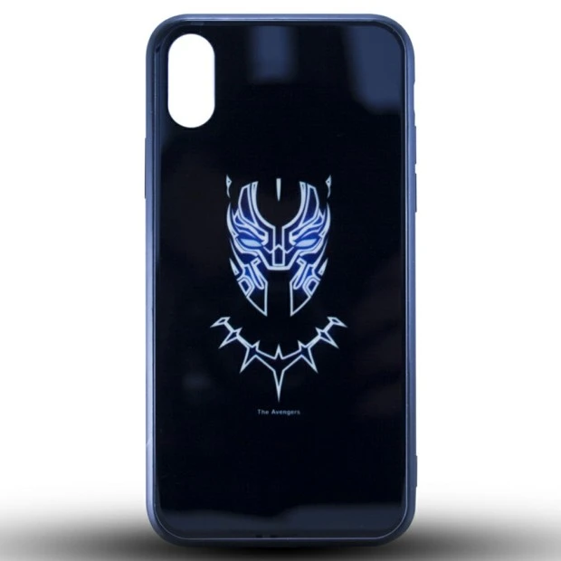 Накладка Luminous Glass Case Apple iPhone XR (Black Panther)
