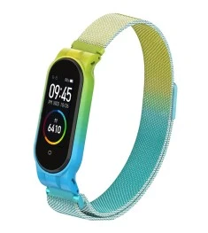 Ремешок Milanese Loop Gradient Xiaomi Mi Band 3 / Mi Band 4 (Сине-желтый)