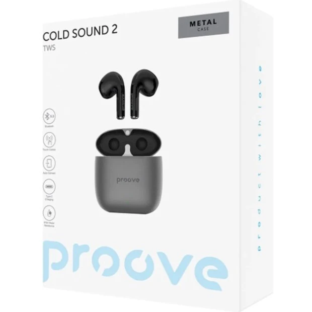 Беспроводные наушники-гарнитура вкладыши Proove Cold Sound 2 (Grey/Black) TWCS20010003